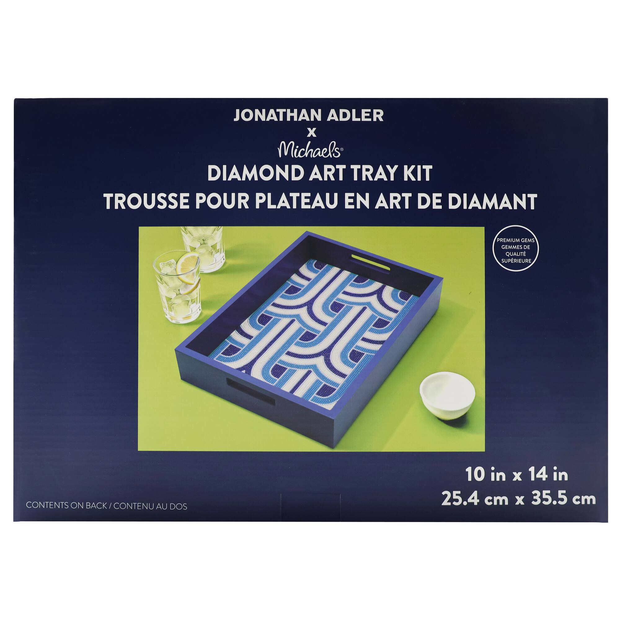 Jonathan Adler x Michaels 10" x 14" Blue Lines Diamond Art Tray Kit